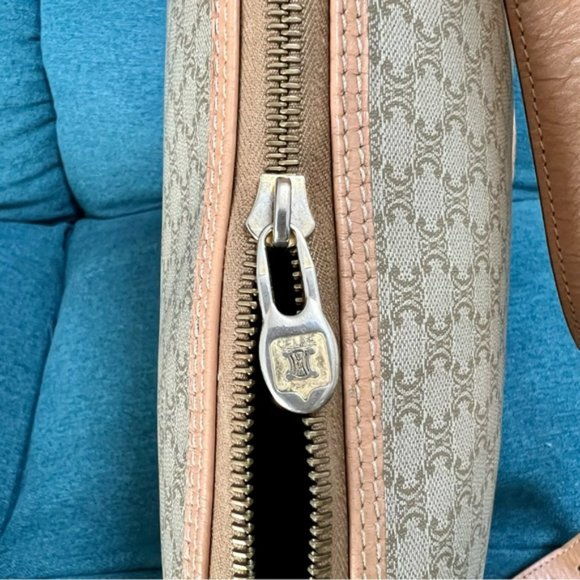 Celine Paris M14 Italy Macadam pattern PVC Razor Beige Leather Shoulder bag - Picture 13 of 16